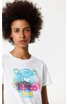 Kenzo Womens BLANC – KENZO T-SHIRT TIGRE ‘RAINBOW’ FEMME BLANC